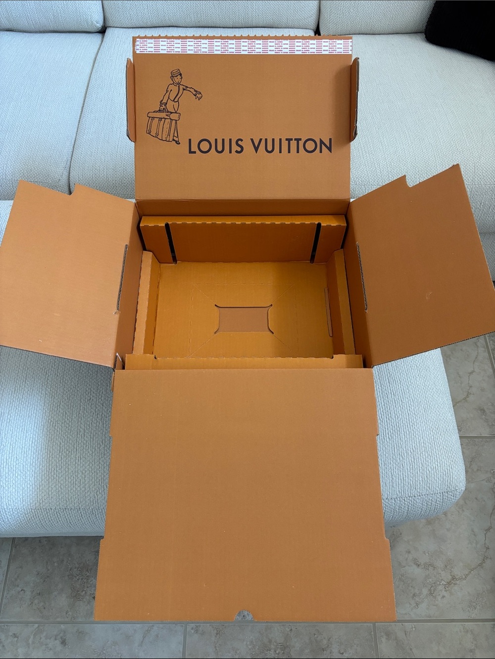 Louis Vuitton Orange-Brown Branded Shipping Box with Logo